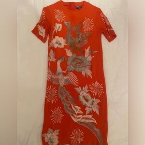 Orange Embroidered Dress size xs